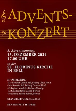 ADVENTSKONZERT am 3. Adventssonntag, 15. DEZEMBER 2024