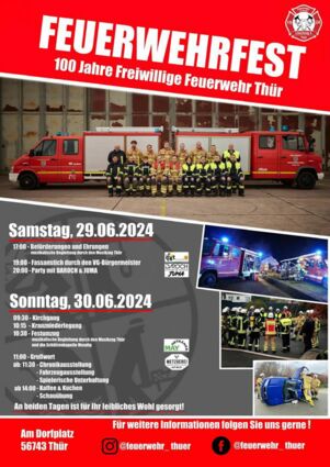 Feuerwehrfest in Thür "100 Jahre Freiwillige Feuerwehr Thür"