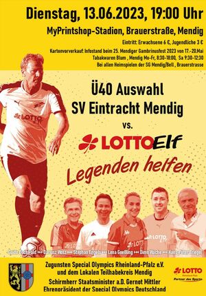 Ü40 Auswahl SV Eintracht Mendig vs. LOTTO ELF "Legenden helfen"